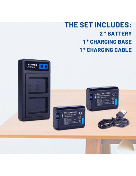Batería NP-FW50 + Cargador Doble USB con Pantalla LCD - Sony