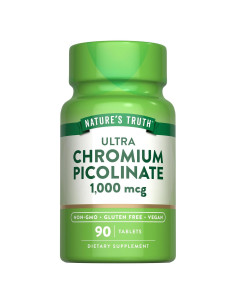 Ultra Picolinato de Cromo 1000 mcg Verdad de la Naturaleza 90 Tabletas Veganas
