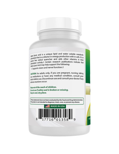 Ácido Lipoico 300 mg Mejores Naturales 120 Cápsulas
