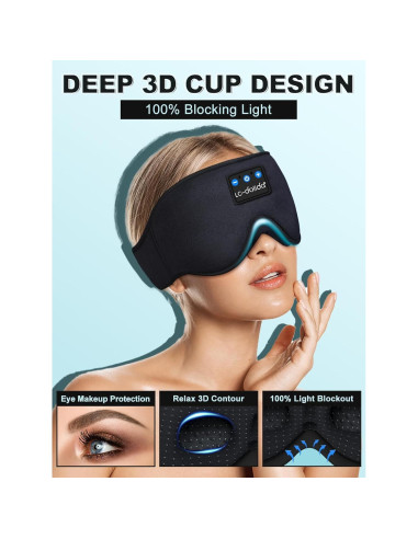 Auriculares para dormir LC-dolida Bluetooth 3D con máscara