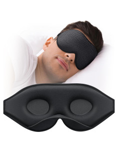Máscara de dormir MABAO 3D sin presión, bloquea luz, negro