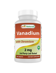 Tabletas de Vanadio 2 mg y Cromo 200 mcg Mejores Naturales 180