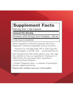 Bromelina Protocolo 500mg - Suplemento Digestivo Vegano 90 Cápsulas 2