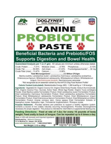 Pasta Probiótica Canina Dogzymes 60g - Alivio Digestivo Natural