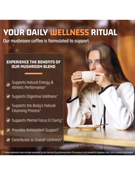 Café de Hongo Instantáneo Nature Echo 180g - 11 Hongos + Ashwagandha