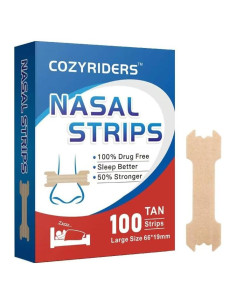 Tiras Nasales COZYRIDERS para Ronquidos, 100 Unidades, 66x19mm