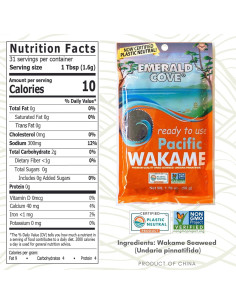 Wakame Premium del Pacífico Emerald Cove 49.6 g Sin Gluten 2