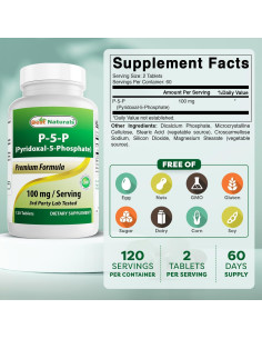 Mejores Naturales P5P Vitamina B6 100 mg - 120 Tabletas 2