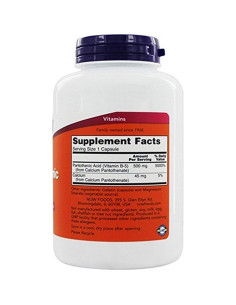 Ácido Pantoténico NOW Foods 500mg 100 Cápsulas 2
