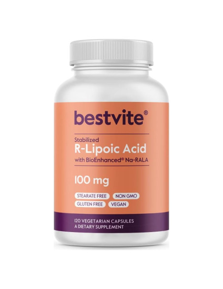 Ácido R-Lipoico 100mg Bestvite 120 Cápsulas Veganas