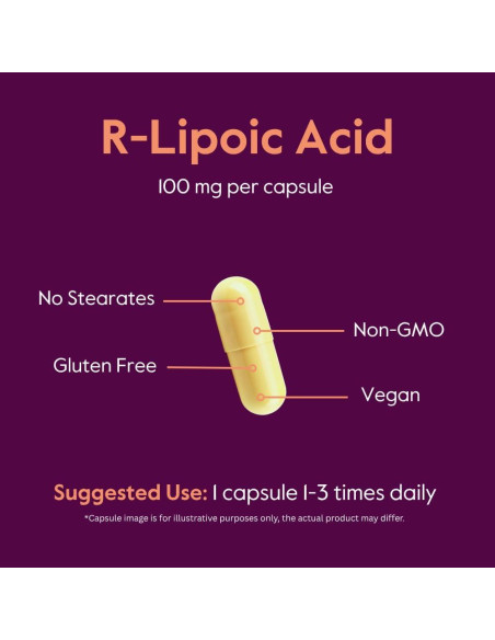 Ácido R-Lipoico 100mg Bestvite 120 Cápsulas Veganas