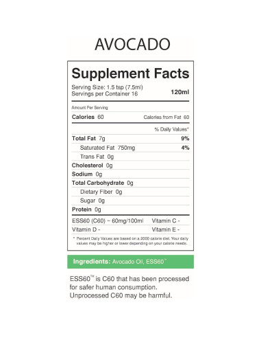 Aceite de Aguacate Orgánico MyVitalC 120ml - Antioxidante ESS60