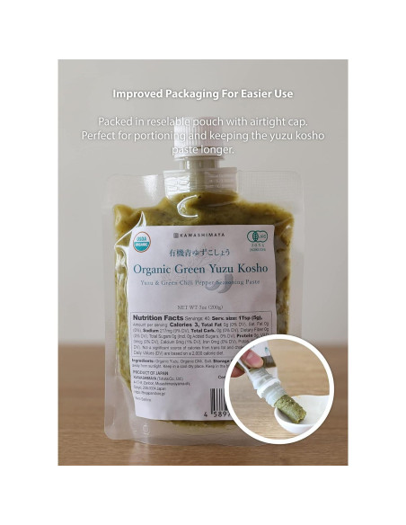 Pasta de Sazonador Picante Yuzu Kosho Verde 200g Kawashimaya