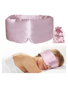 Máscara de Ojos de Seda iCooBreeze Ajustable Rosa Loto