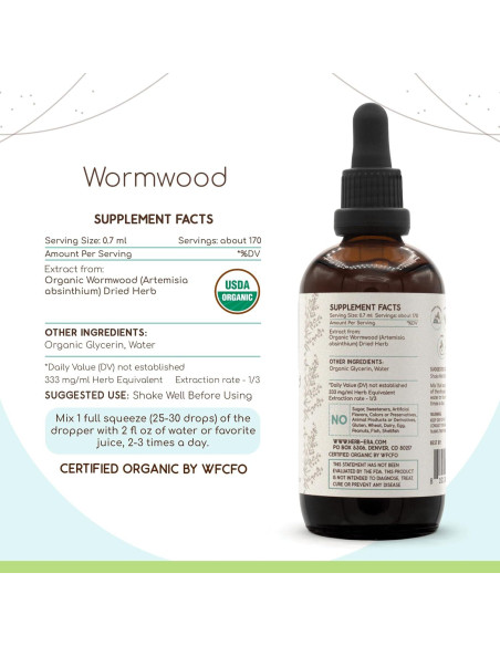 Tintura de Ajenjo Orgánico HerbEra 118.3 ml Sin Alcohol