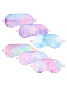 Cuffbow 6 Pcs Máscara de Sueño de Felpa Colorida 24x10 cm