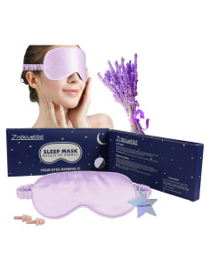 Máscara de Ojos de Seda con Lavanda Actualizado26 - Suave y Bloqueo de Luz