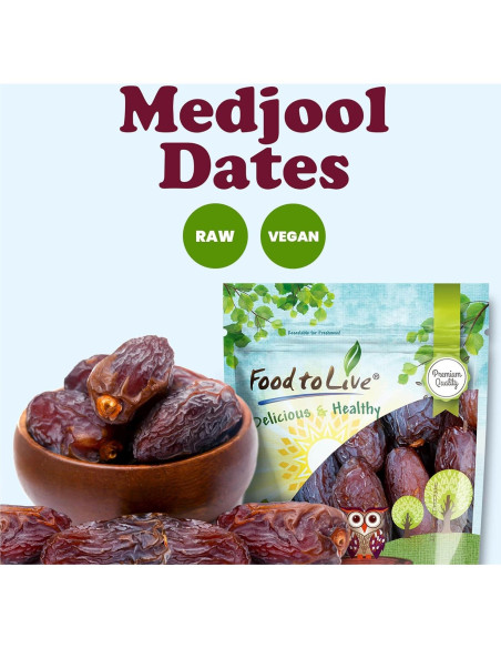 Dátiles Medjool 907g Food to Live - Crudos, Veganos, No GMO