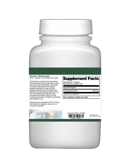 Cápsulas de Cáscara de Granada TerraVita 450 mg - 100 Unidades