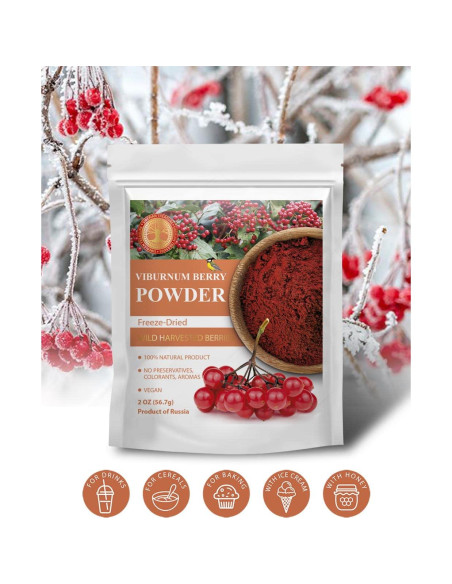 Polvo de Baya de Viburnum Liofilizado Tesoro Siberiano 56.7 g