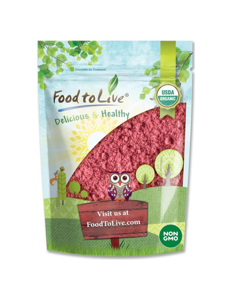 Polvo de Fresa Orgánico Food to Live 170g - Sin OGM, Liofilizado