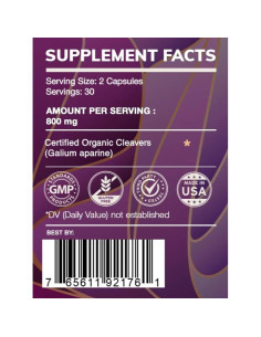 Cápsulas de Cleavers HerbEra 60 unidades 400 mg 100% Natural 2