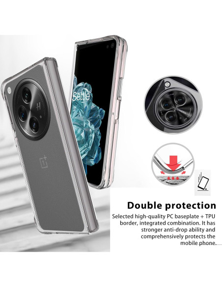 Funda Protectora Ltezixal para OnePlus Open, Transparente, Antigolpes