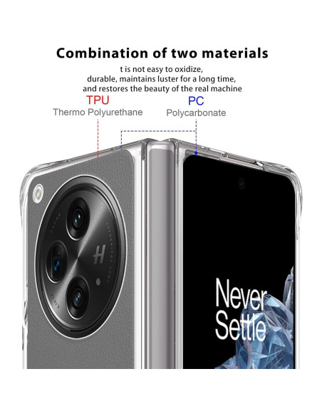 Funda Protectora Ltezixal para OnePlus Open, Transparente, Antigolpes