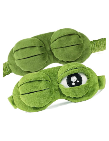 2 Máscaras de Sueño 3D Rana y Gato Ajustables