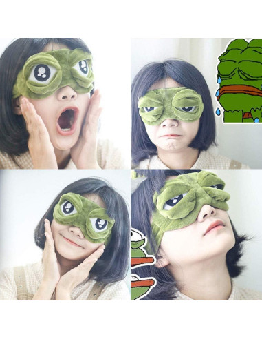 2 Máscaras de Sueño 3D Rana y Gato Ajustables