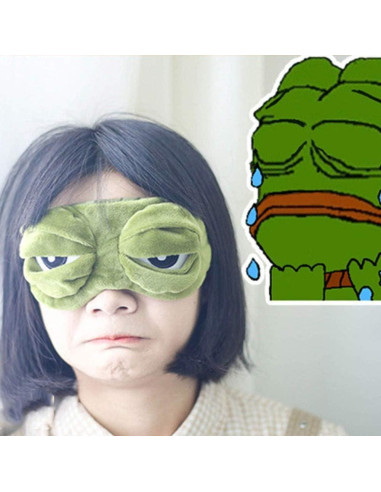 2 Máscaras de Sueño 3D Rana y Gato Ajustables