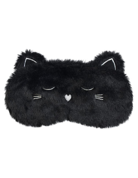 Máscara de Dormir Ulbemoll Gato Negro Suave 20x8 cm