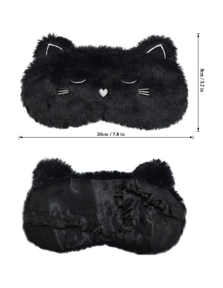 Máscara de Dormir Ulbemoll Gato Negro Suave 20x8 cm