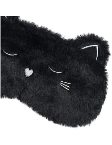 Máscara de Dormir Ulbemoll Gato Negro Suave 20x8 cm