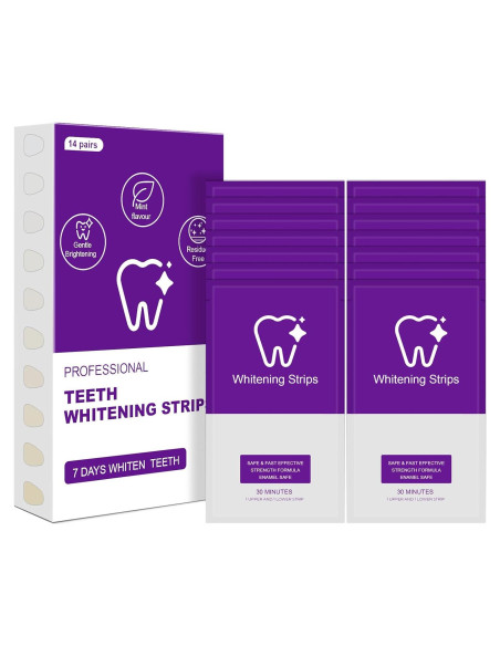 Tiras Blanqueadoras de Dientes Amkuqzt - 28 Tiras (14 Tratamientos)