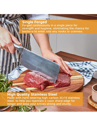Cuchillo de Carnicero Jean-Patrique 17cm Acero Inoxidable Forjado