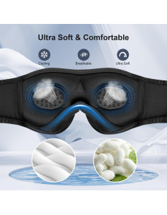Máscara para dormir ZHENYEMEI con auriculares Bluetooth 5.4 2