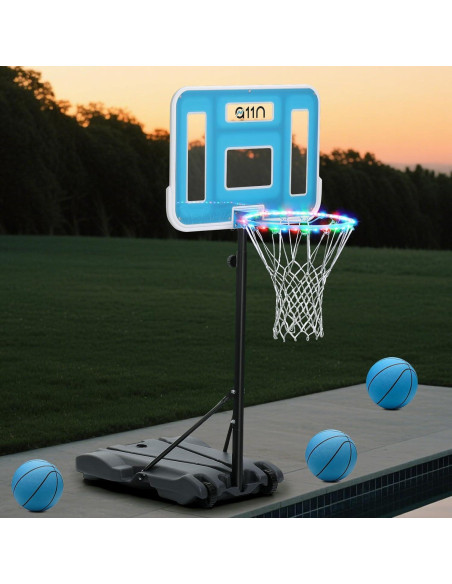 Aro de Baloncesto Acuático A11N SPORTS LED Ajustable 41.91 cm