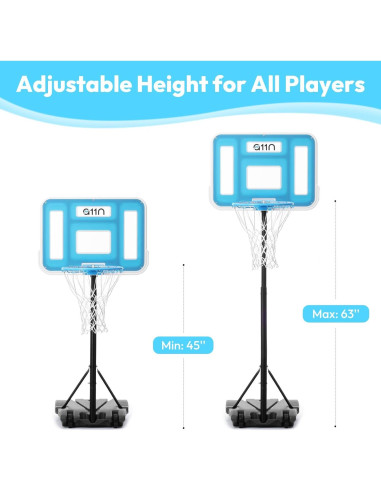Aro de Baloncesto Acuático A11N SPORTS LED Ajustable 41.91 cm