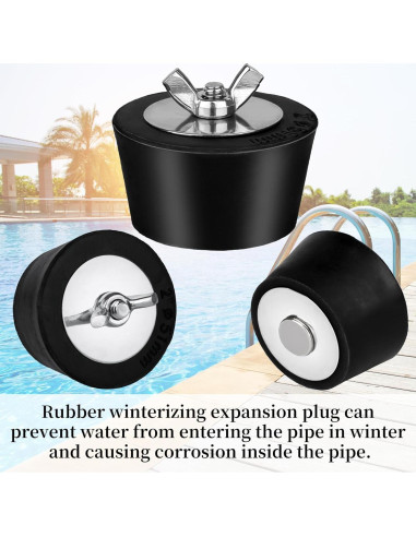 2 Tapones de Expansión de PVC/Acero para Piscina 3.81 cm