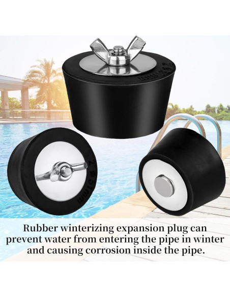 2 Tapones de Expansión de PVC/Acero para Piscina 3.81 cm