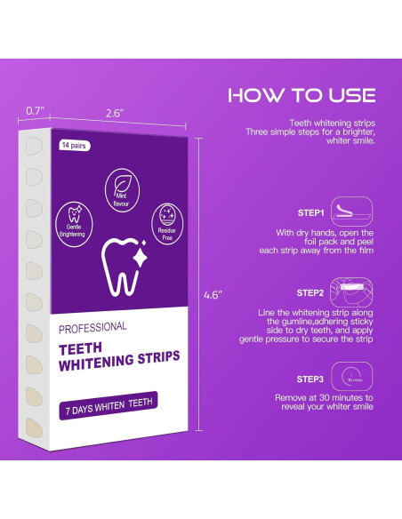 Tiras Blanqueadoras de Dientes Amkuqzt - 28 Tiras (14 Tratamientos)