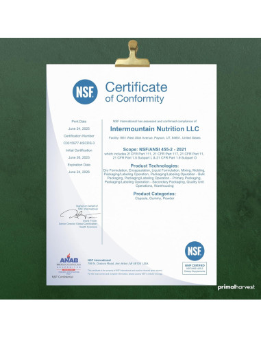 Cosecha Primal Suplemento Ocular con Luteína y Zinc 60 Cápsulas