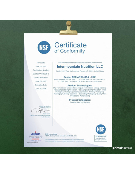 Cosecha Primal Suplemento Ocular con Luteína y Zinc 60 Cápsulas