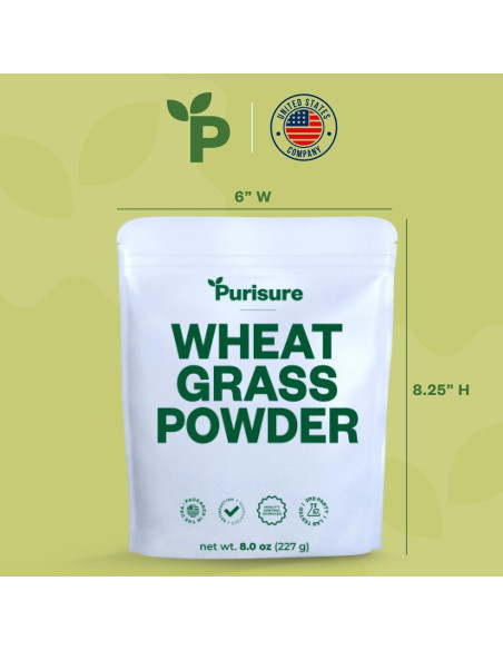 Purisure Polvo de Pasto de Trigo 240g - Superalimento Verde