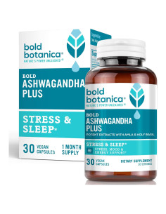 Bold Botanica Ashwagandha Plus - 30 Cápsulas Veganas - Apoyo Estrés y Energía