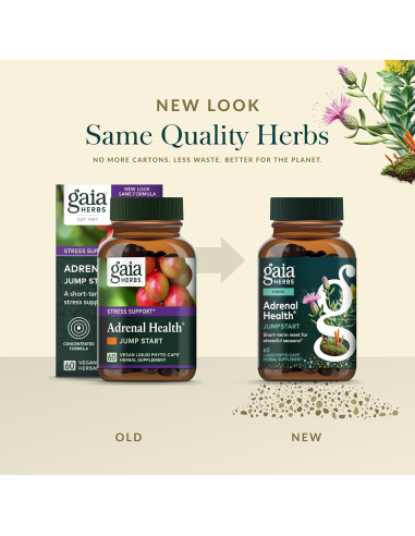Cápsulas Vegetales Gaia Herbs Salud Adrenal 60 Unidades