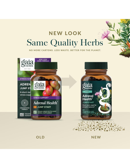Cápsulas Vegetales Gaia Herbs Salud Adrenal 60 Unidades