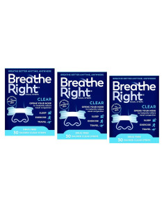 Tiras Nasales Breathe Right Transparent Pequeñas 90 Unidades
