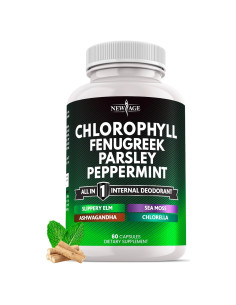 Cápsulas de Clorofila NEW AGE - Suplemento Desodorante Interno 60 Unidades